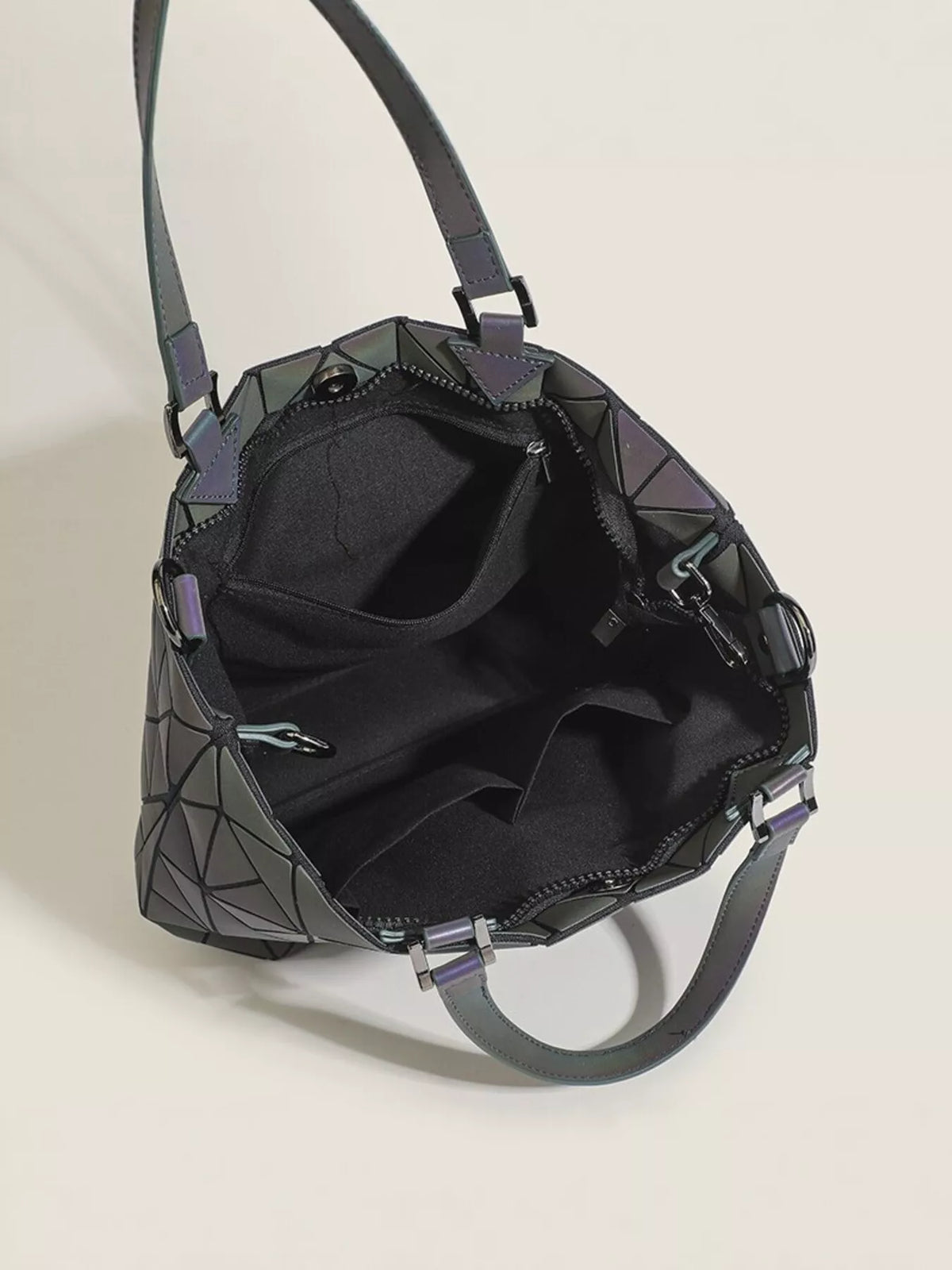 Geometric Modular Handbag in Dark Gray, view 8