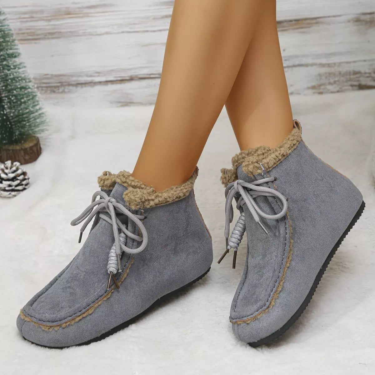 Plush Lining Ankle Boots - Lilixa.store