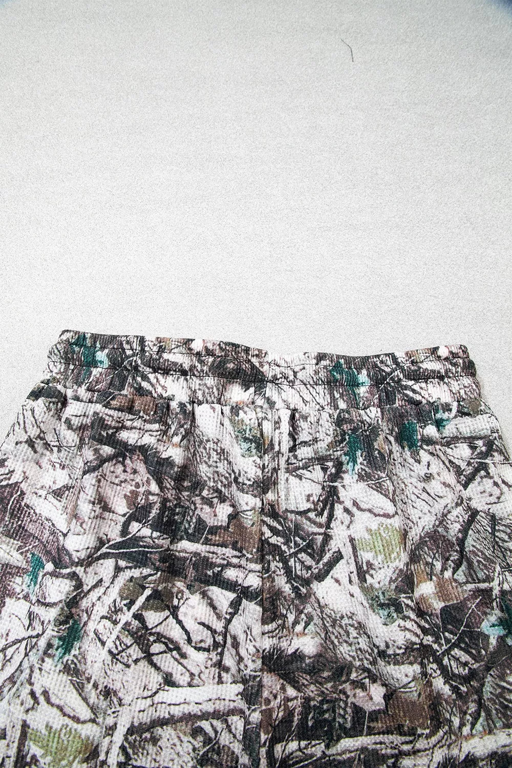 Camo Long Sleeve Top Elastic Waist Shorts Two Piece Set - Lilixa.store