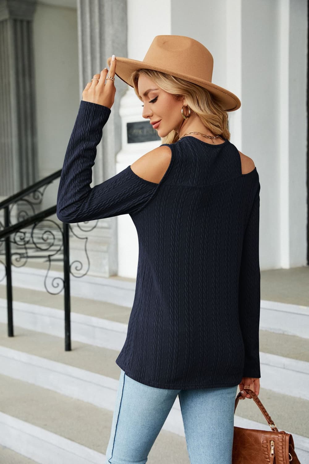Dropped Shoulder Long Sleeve Blouse, view 14