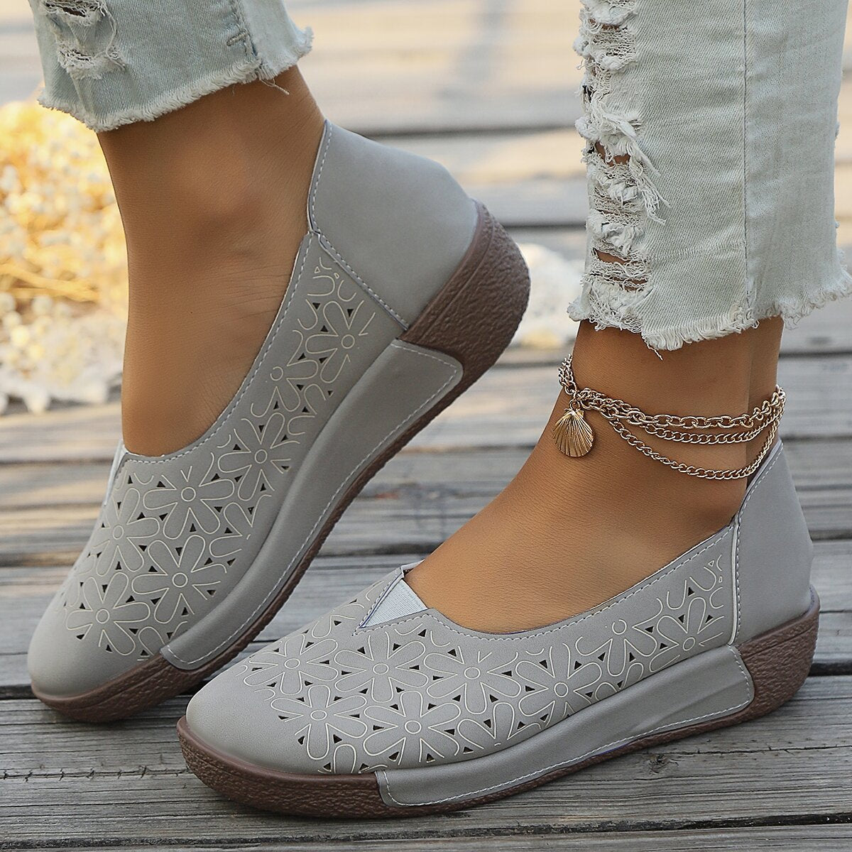 Hollow-Out Casual Loafers, view 8