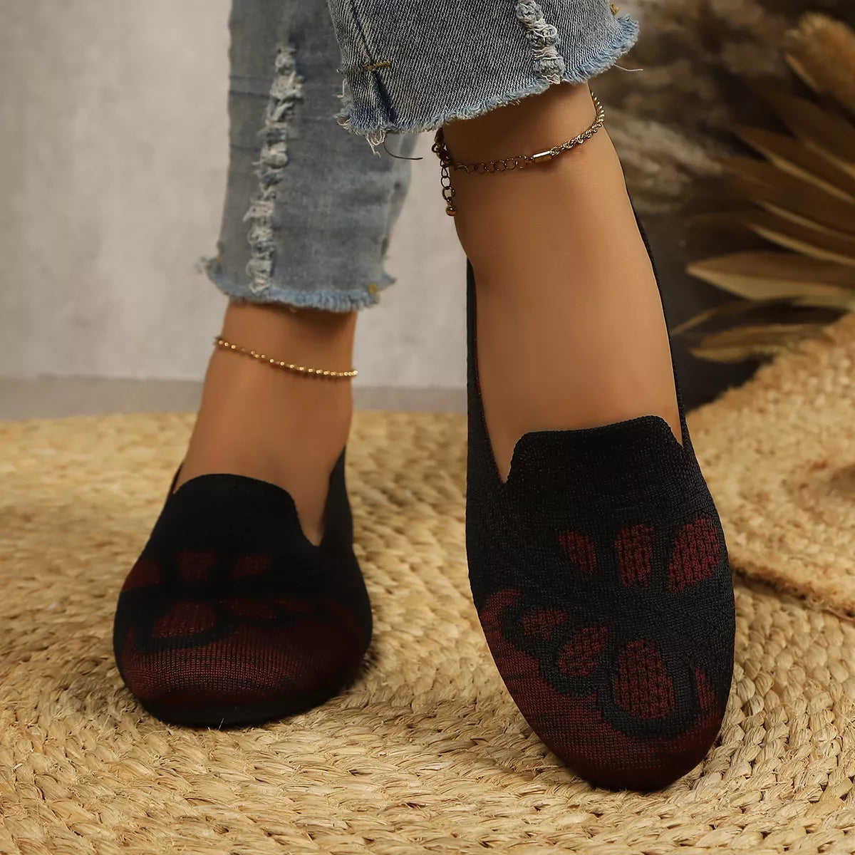 Breathable Knitted Slip-Ons