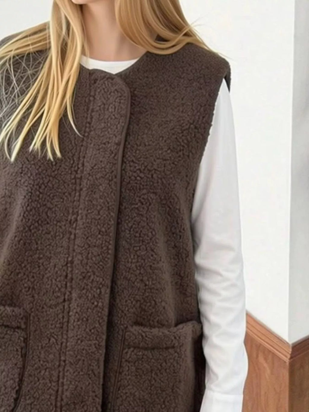 Sherpa Sleeveless Vest Coat - Lilixa.store