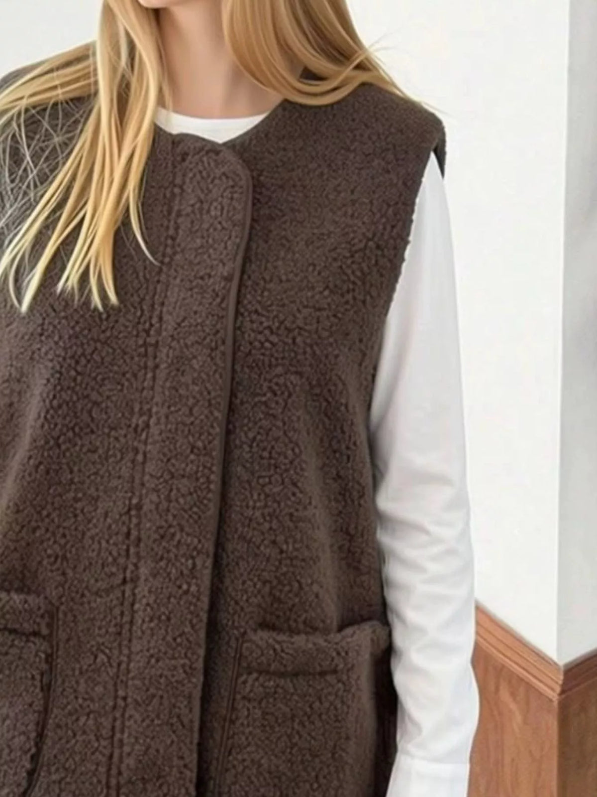 Sherpa Sleeveless Vest Coat - Lilixa.store