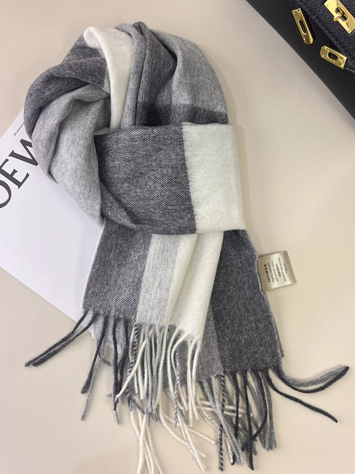 Plaid Fringe Scarf - Lilixa.store