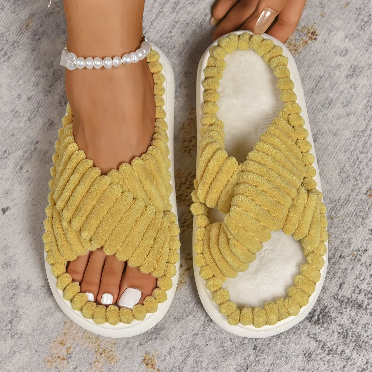 Crisscross Open Toe Platform Slippers - Lilixa.store