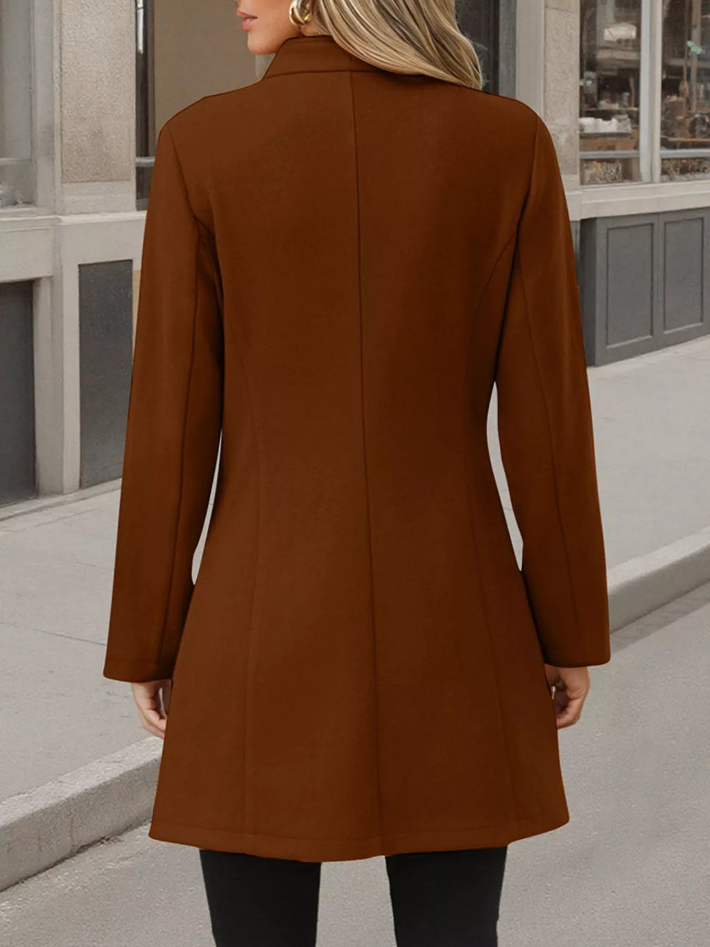 Button Up Long Sleeve Coat - Lilixa.store