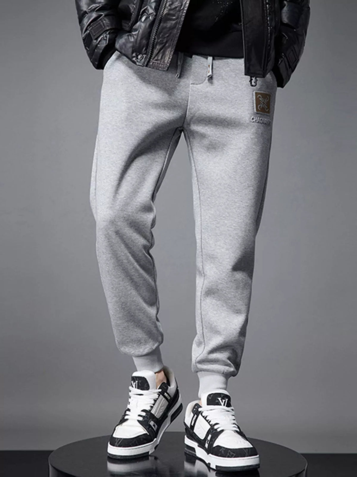 Men's Casual Loose Fit Joggers in Light Gray