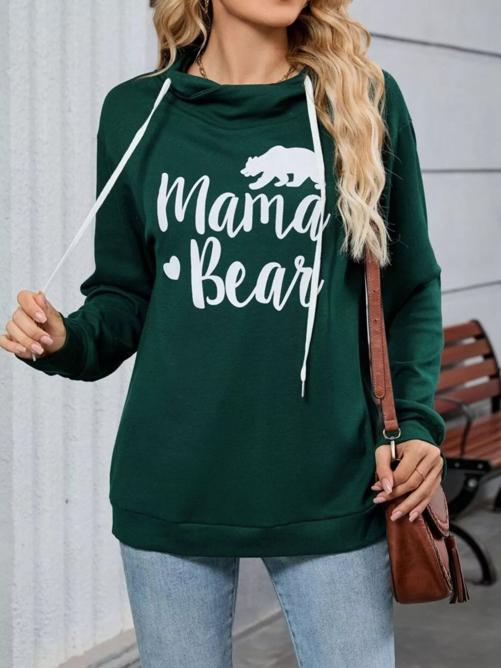 Contrast Letter Graphic Drawstring Long Sleeve Hoodie - Lilixa.store