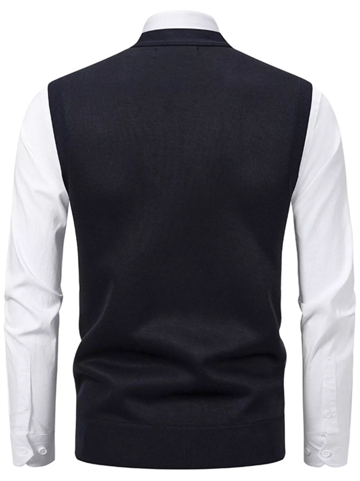 Men's Plus Size Argyle Pattern V-Neck Button-Down Cardigan Vest - Lilixa.store