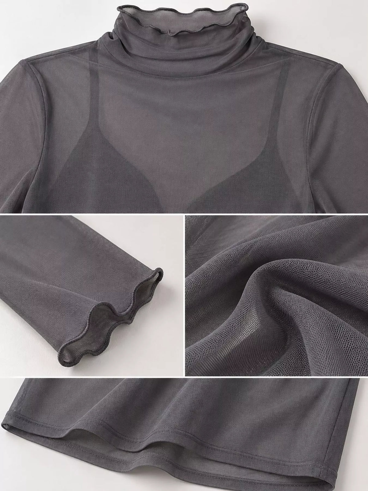 Turtleneck Long Sleeve Slim Fit T-Shirt, view 7