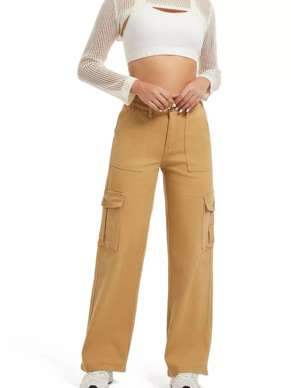 High-Waisted Cargo Jeans - Lilixa.store