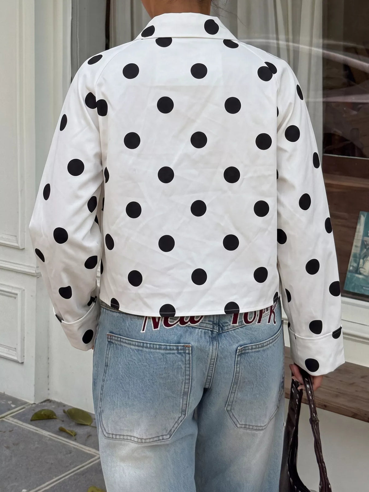 Polka Dot Button-Down Jacket