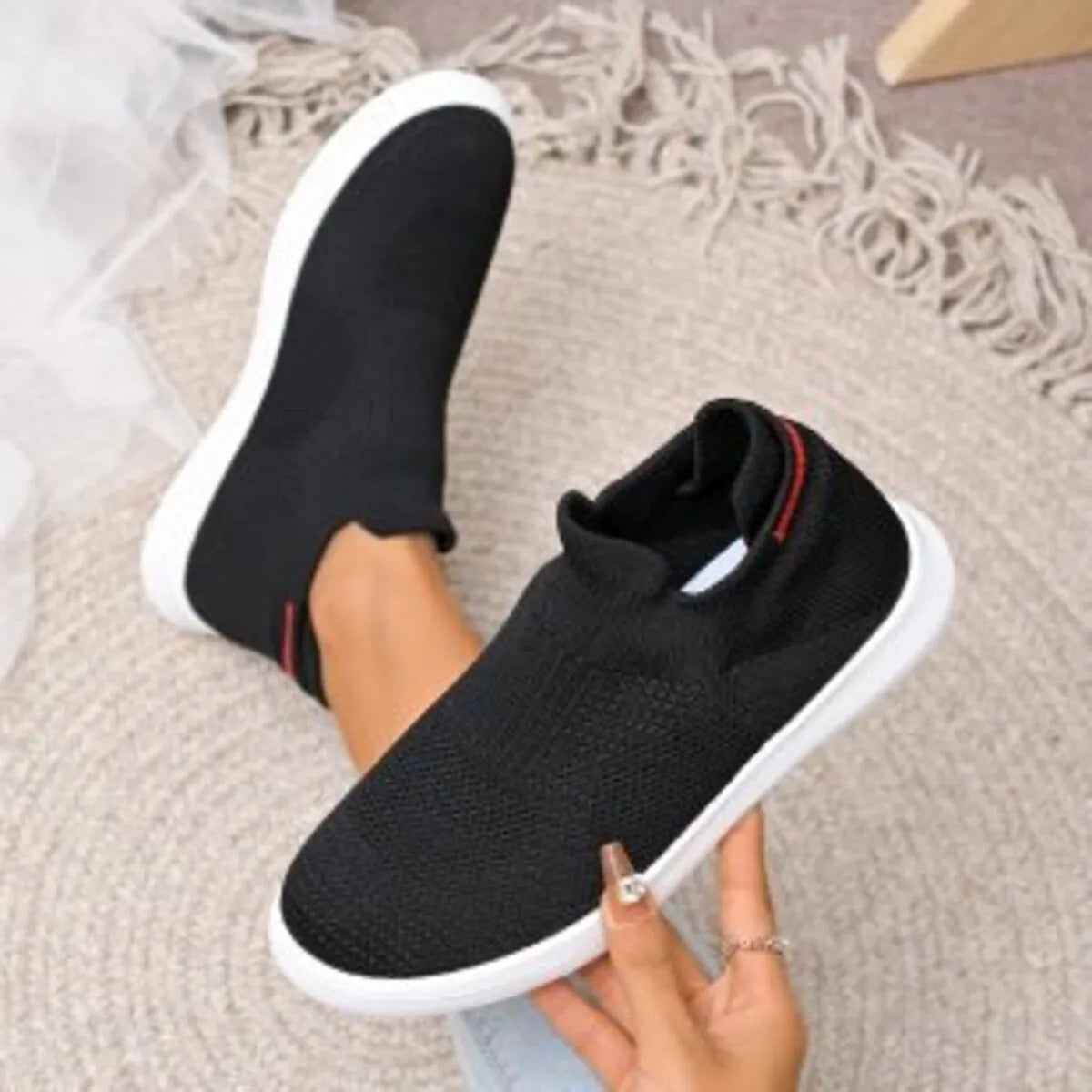 Breathable Knit Slip-Ons