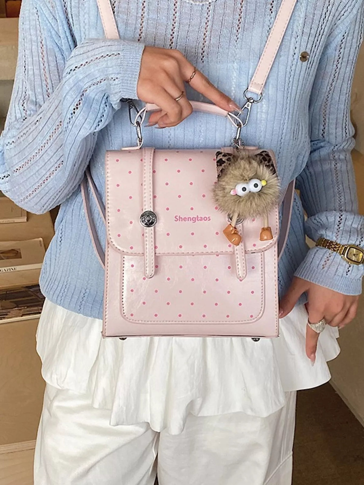 Polka Dot Backpack Bag - Lilixa.store