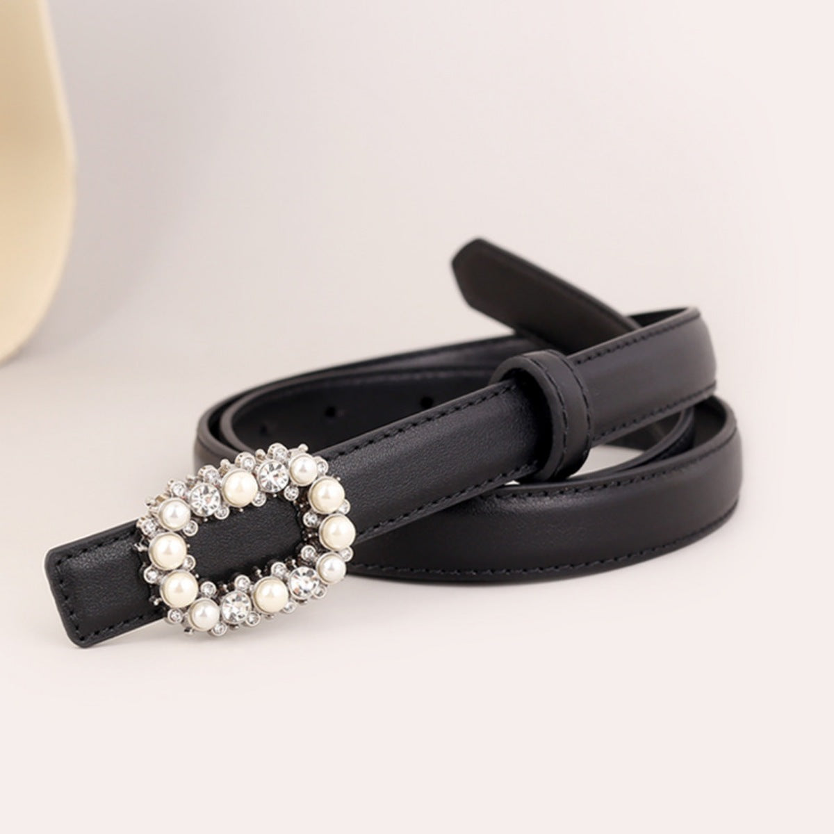 Pearl Buckle Leather Belt - Lilixa.store