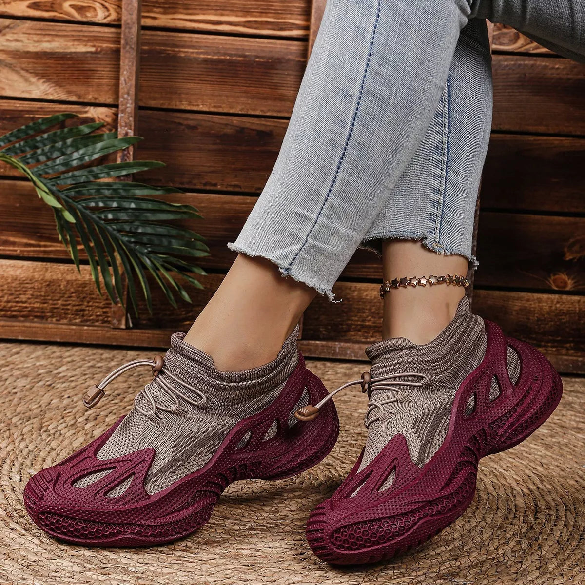 Lace Up Round Toe Sneakers - Lilixa.store