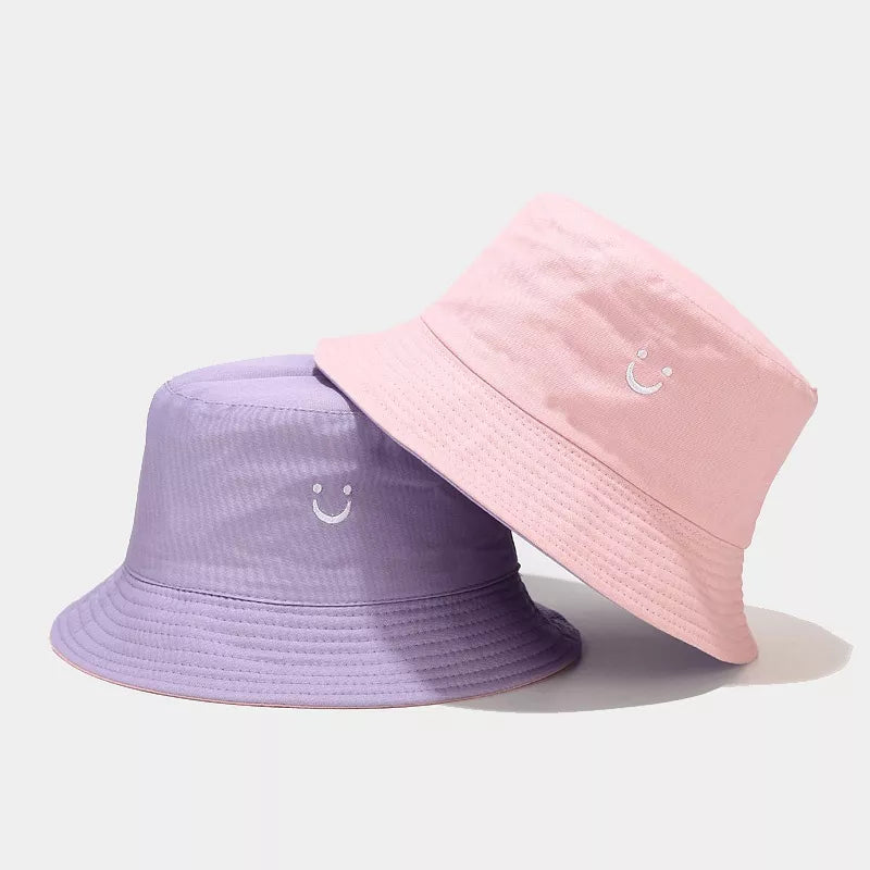 Embroidered Smiley Face Bucket Hat - Lilixa.store