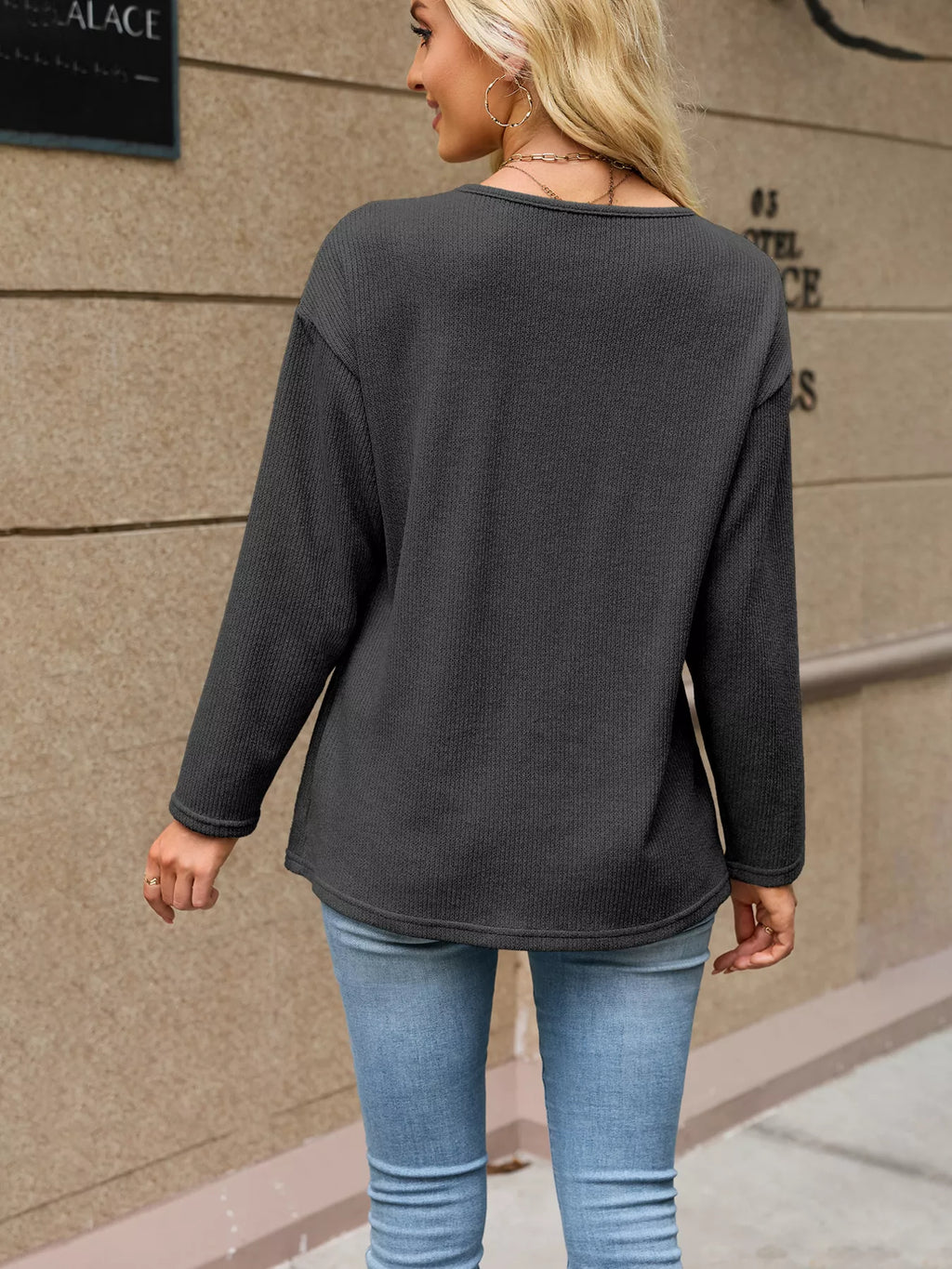 V-Neck Button-Down Cardigan - Lilixa.store
