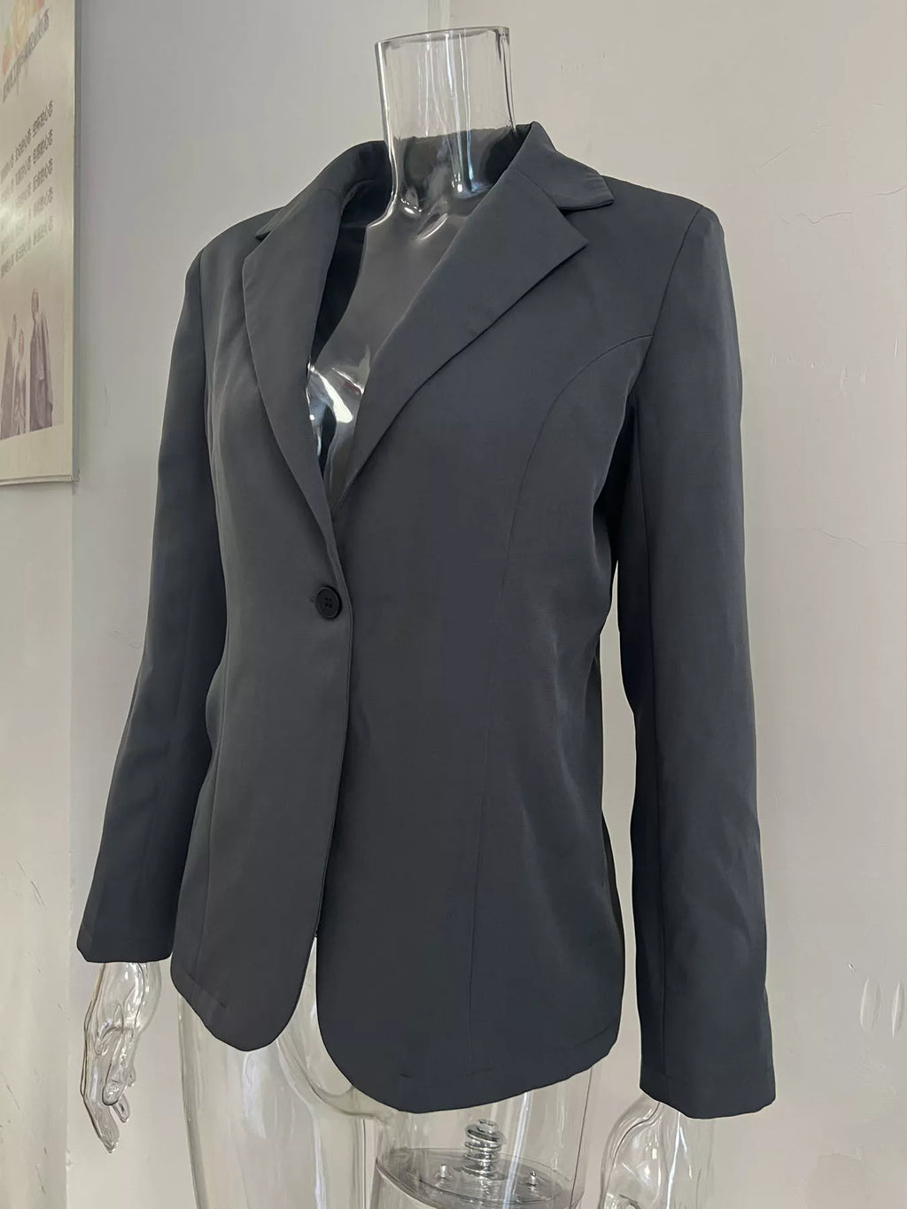 Slim-Fit Single-Button Casual Blazer - Lilixa.store