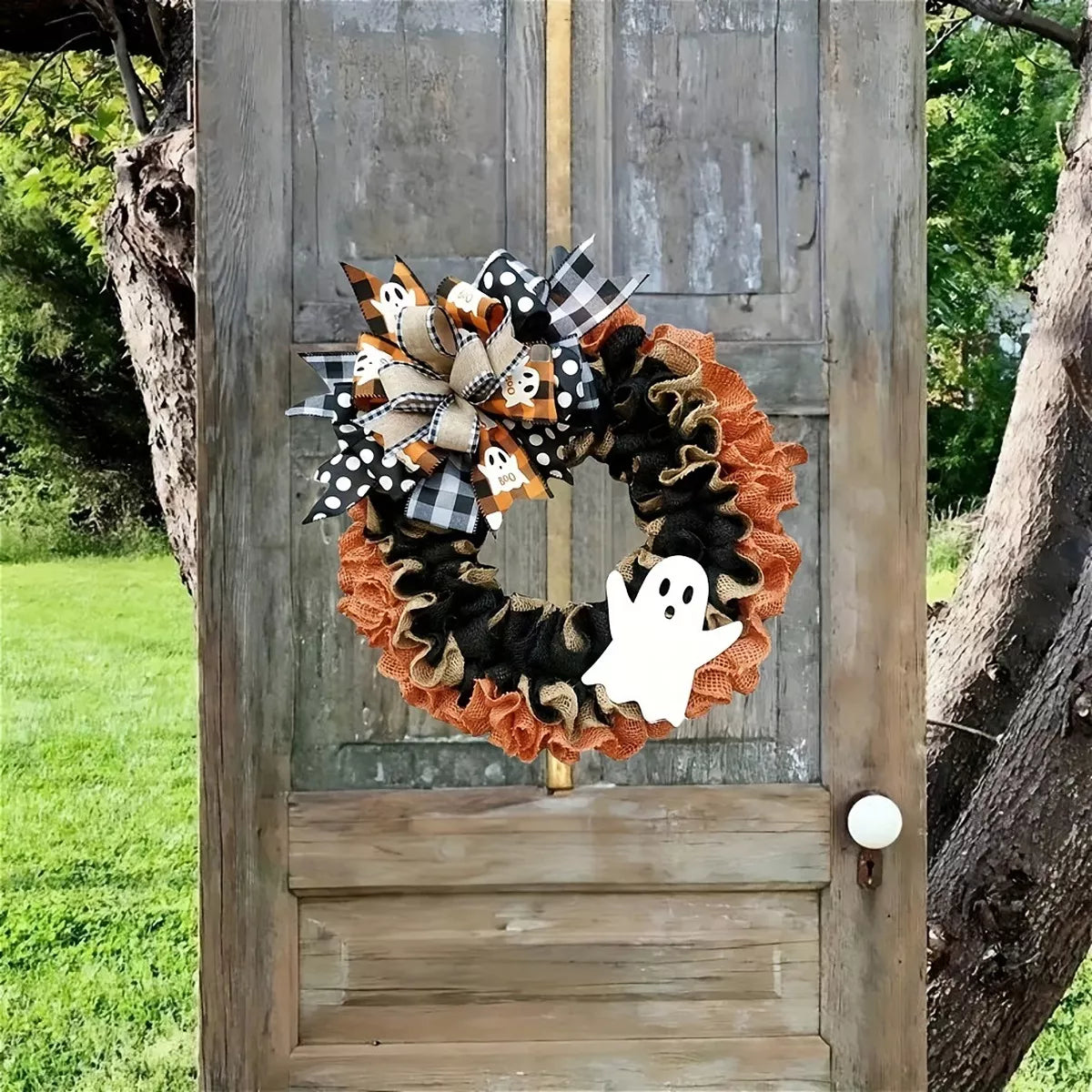 Halloween Decorative Ghost Wreath - Lilixa.store