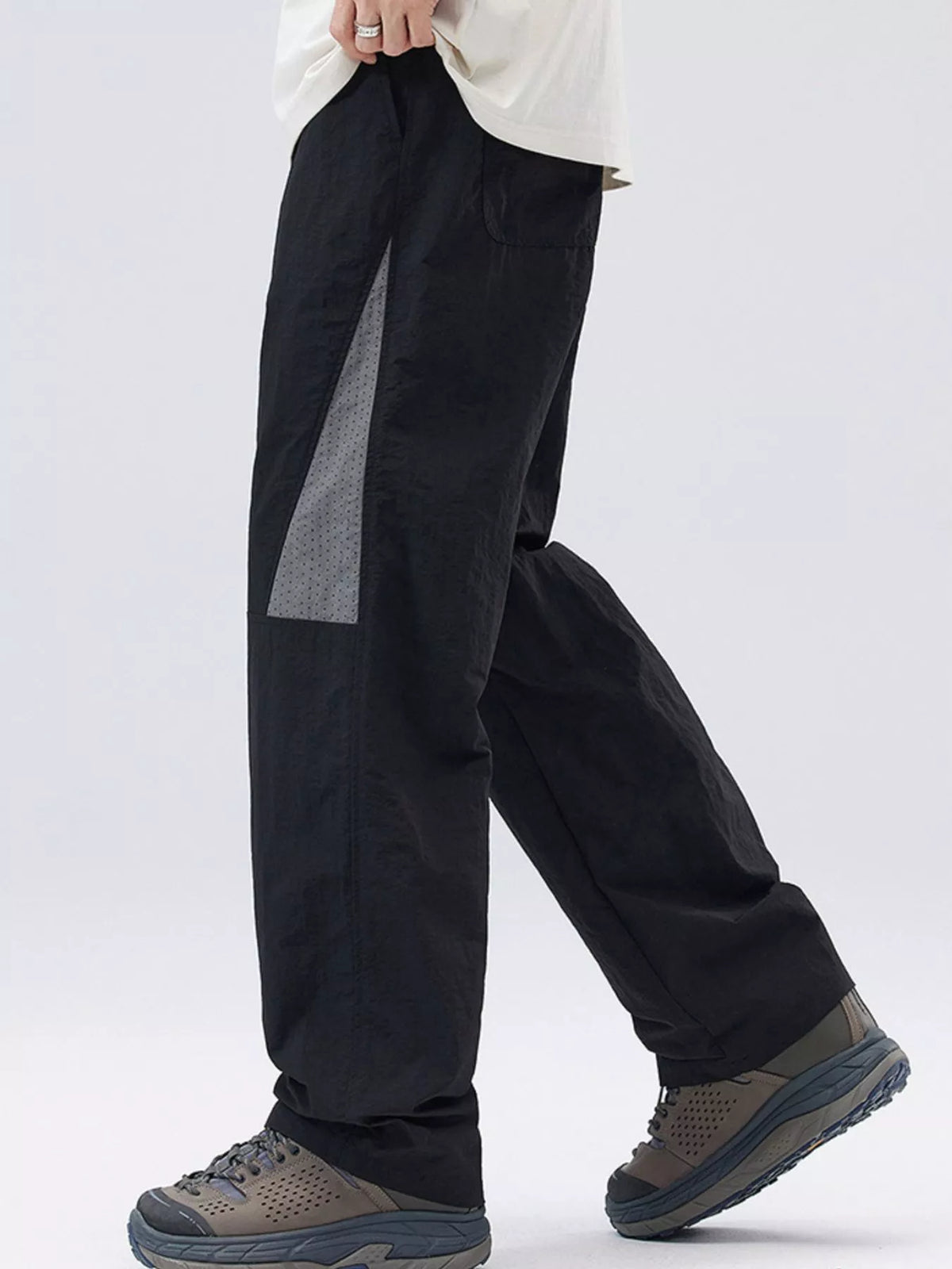 Men's Full Size Drawstring Wide Leg Pants Plus Size in Black