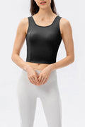Round Neck Wide Strap Active Tank - Lilixa.store