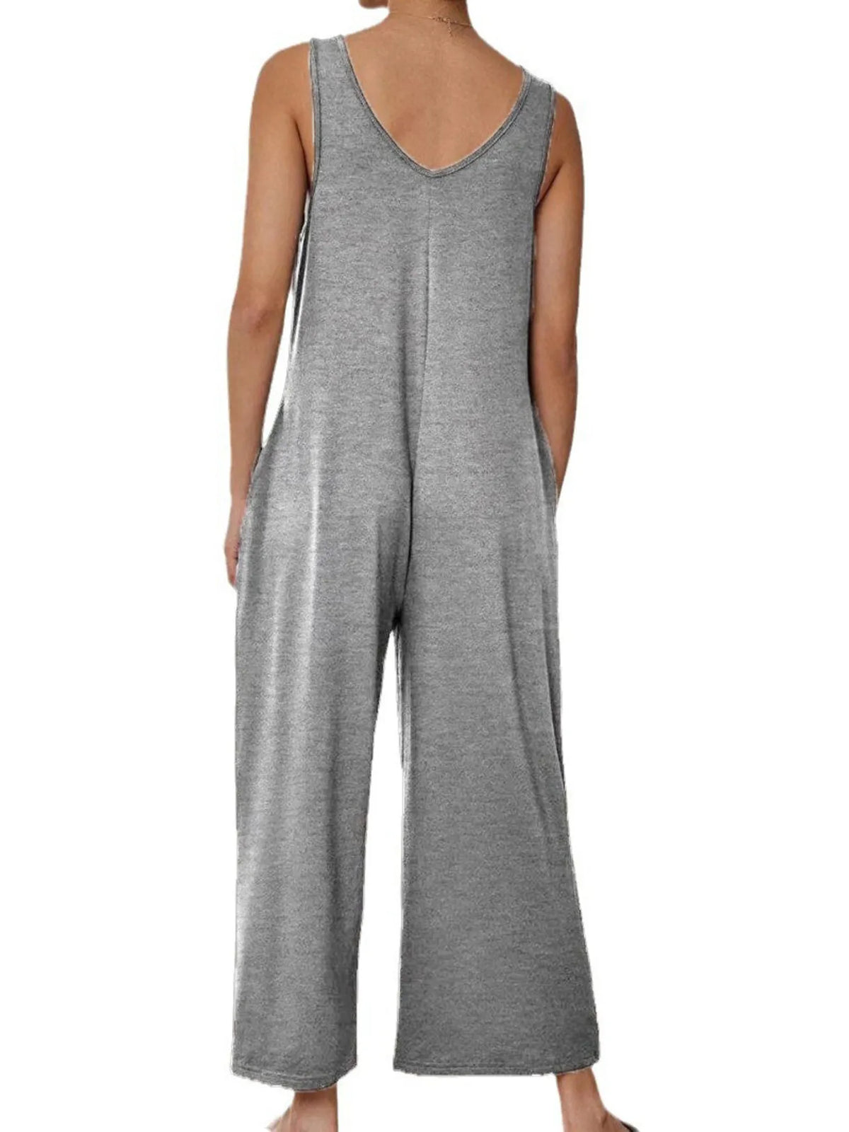 Sleeveless Wide Leg Casual Jumpsuit - Lilixa.store