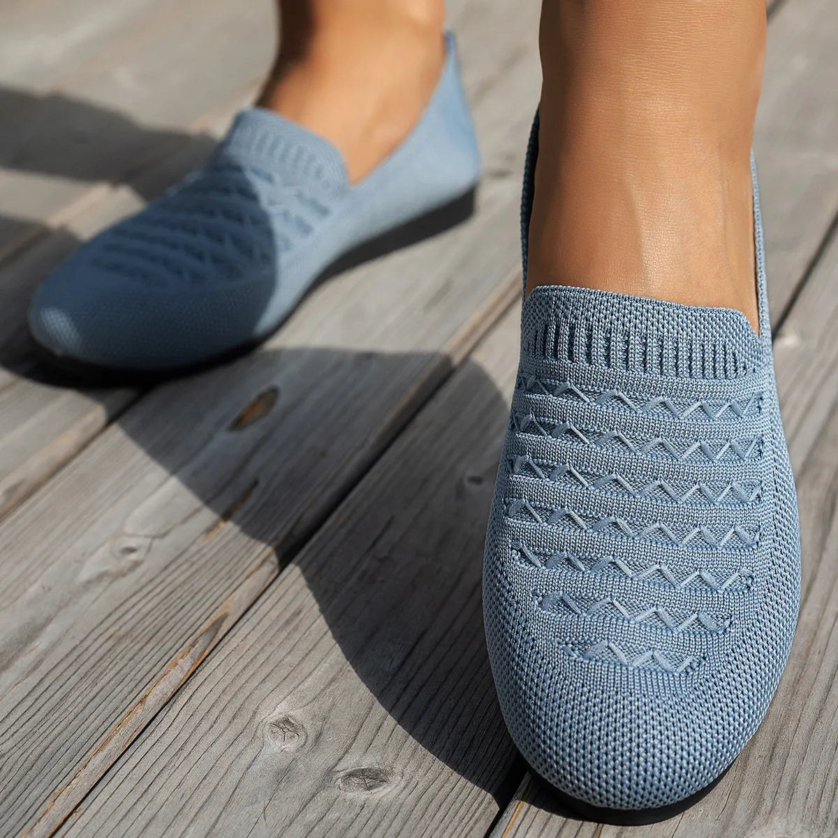 Breathable Knit Slip-On Loafers, view 5