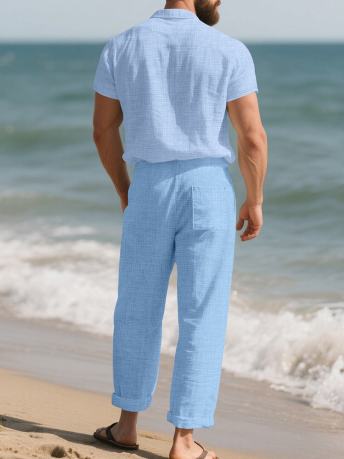 Men's Full Size Casual Button Up Shirt and Pants Set Plus Size - Lilixa.store
