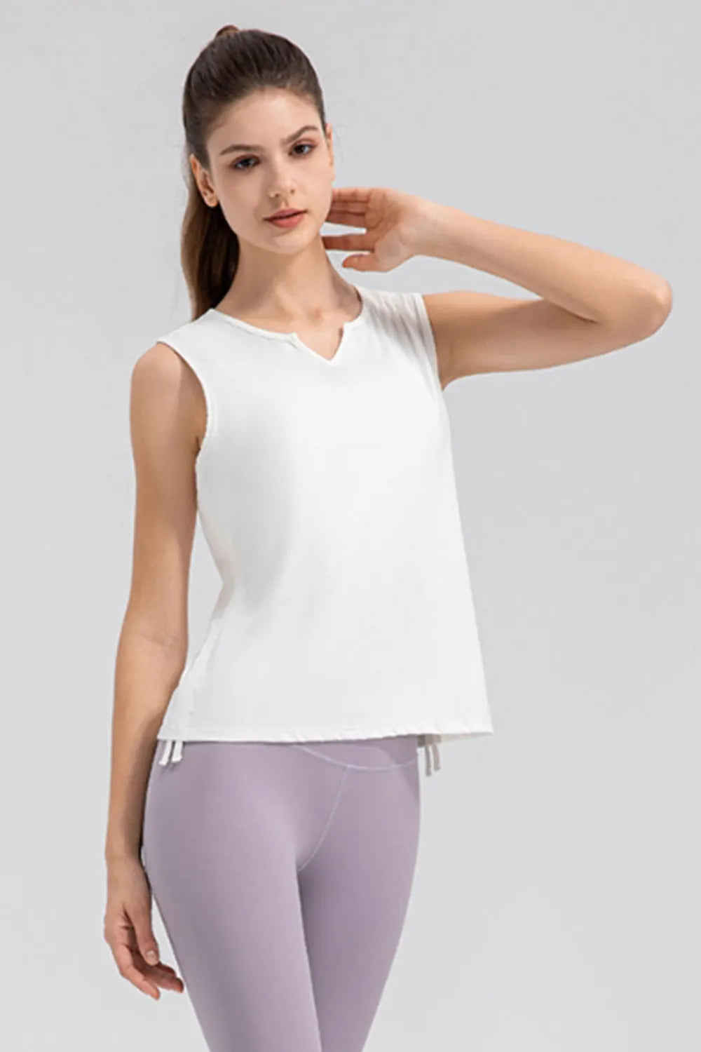 Notched Wide Strap Active Tank - Lilixa.store