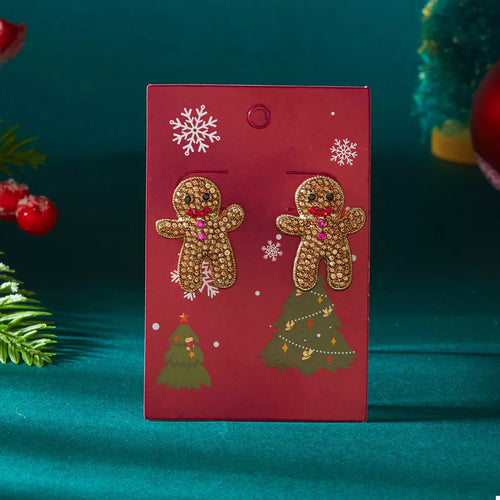 Alloy Gingerbread Man Stud Earrings - Lilixa.store