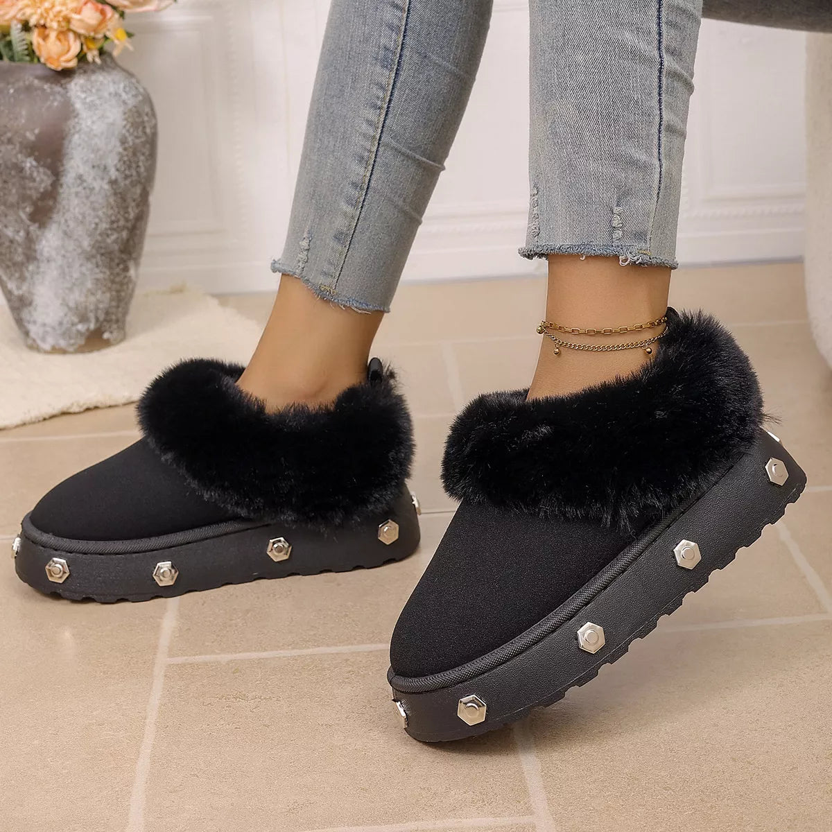 Round Toe Platform Boots - Lilixa.store
