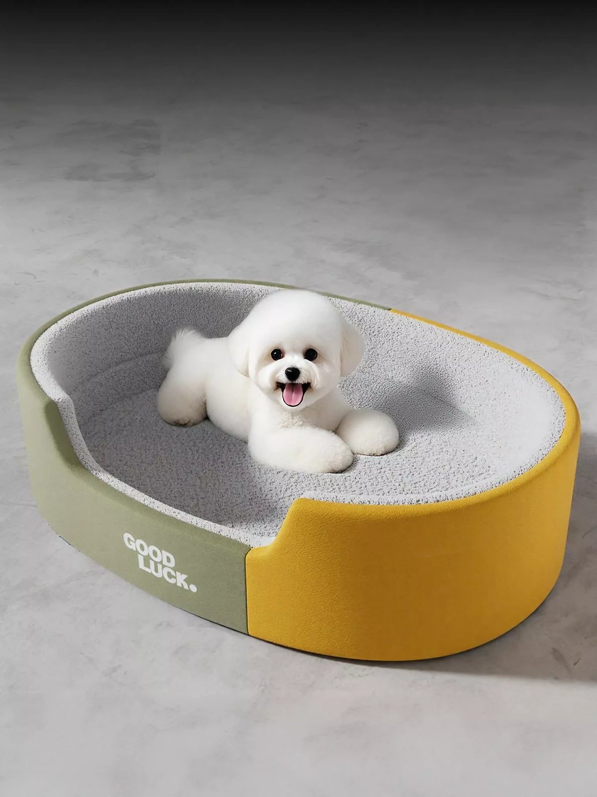 Thickened Oval Two-Tone Plush Pet Nest - Lilixa.store
