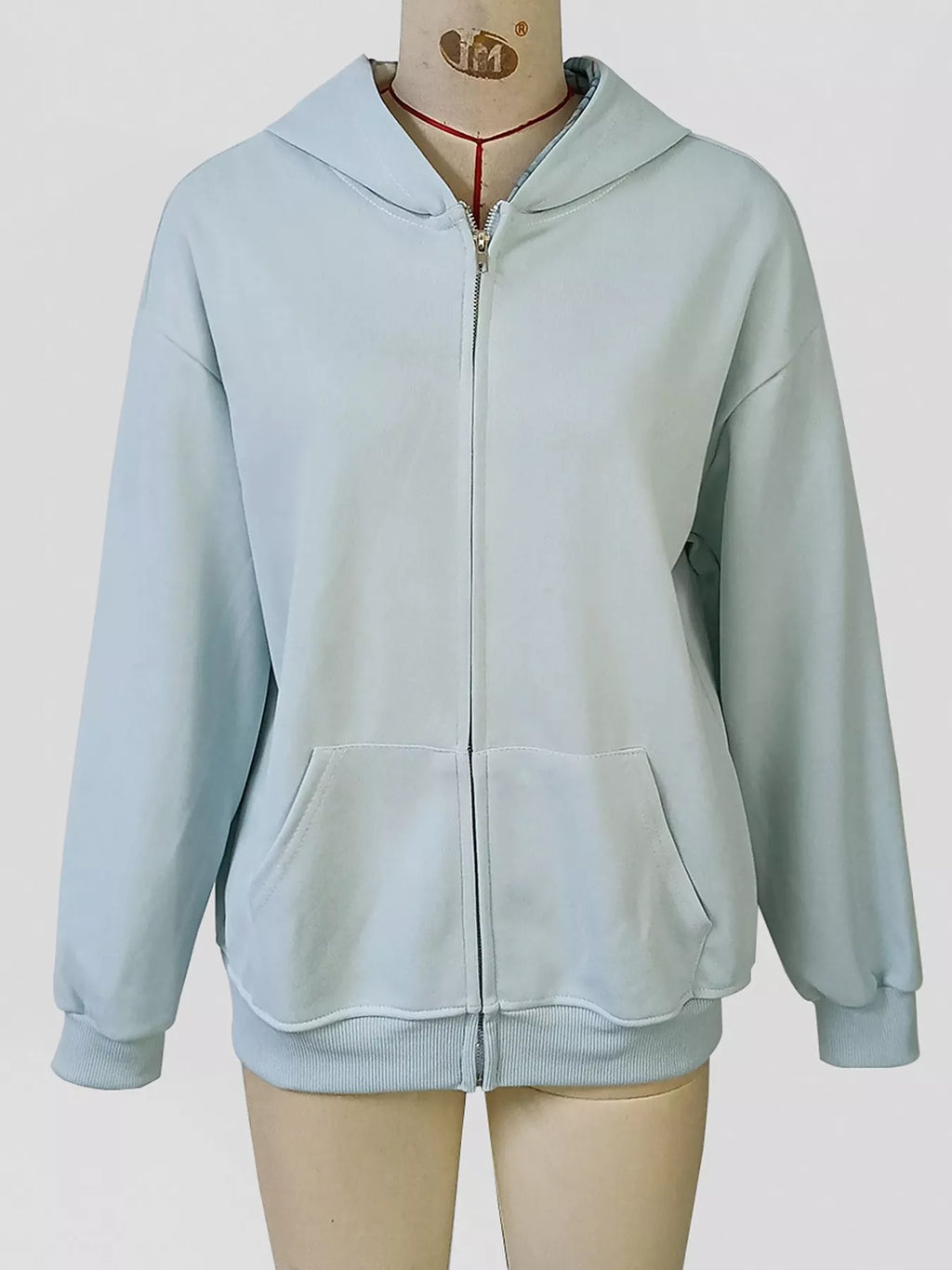 Zip-Up Plaid Lining Hoodie - Lilixa.store