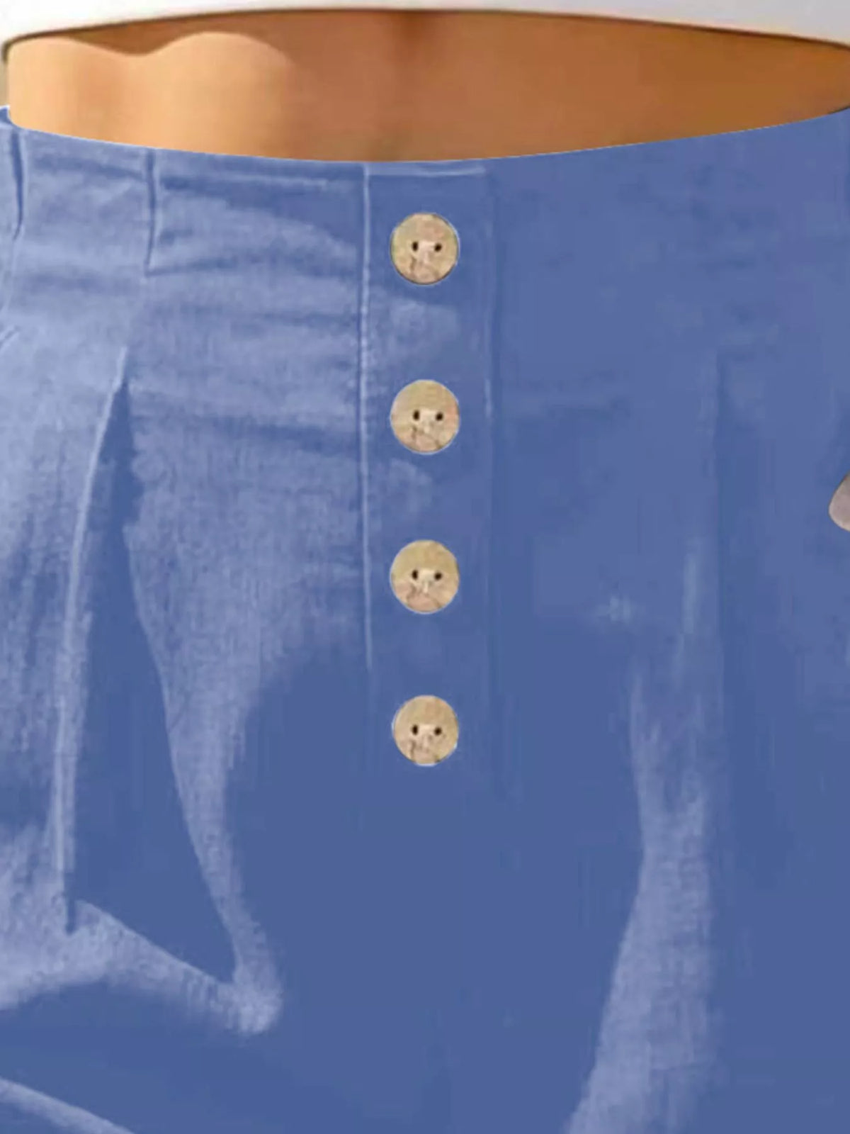 Button Fly High Waist Shorts, view 7