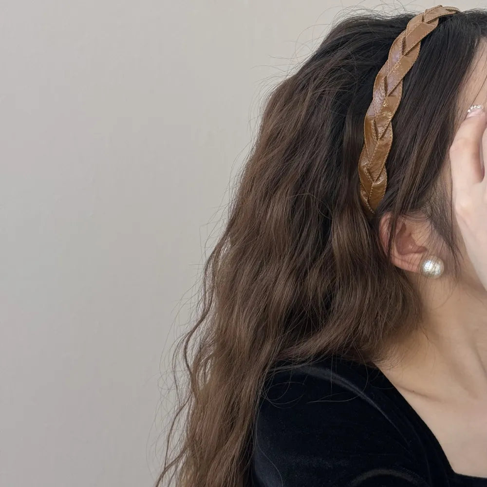 PU Leather Braided Hair Headband, view 2