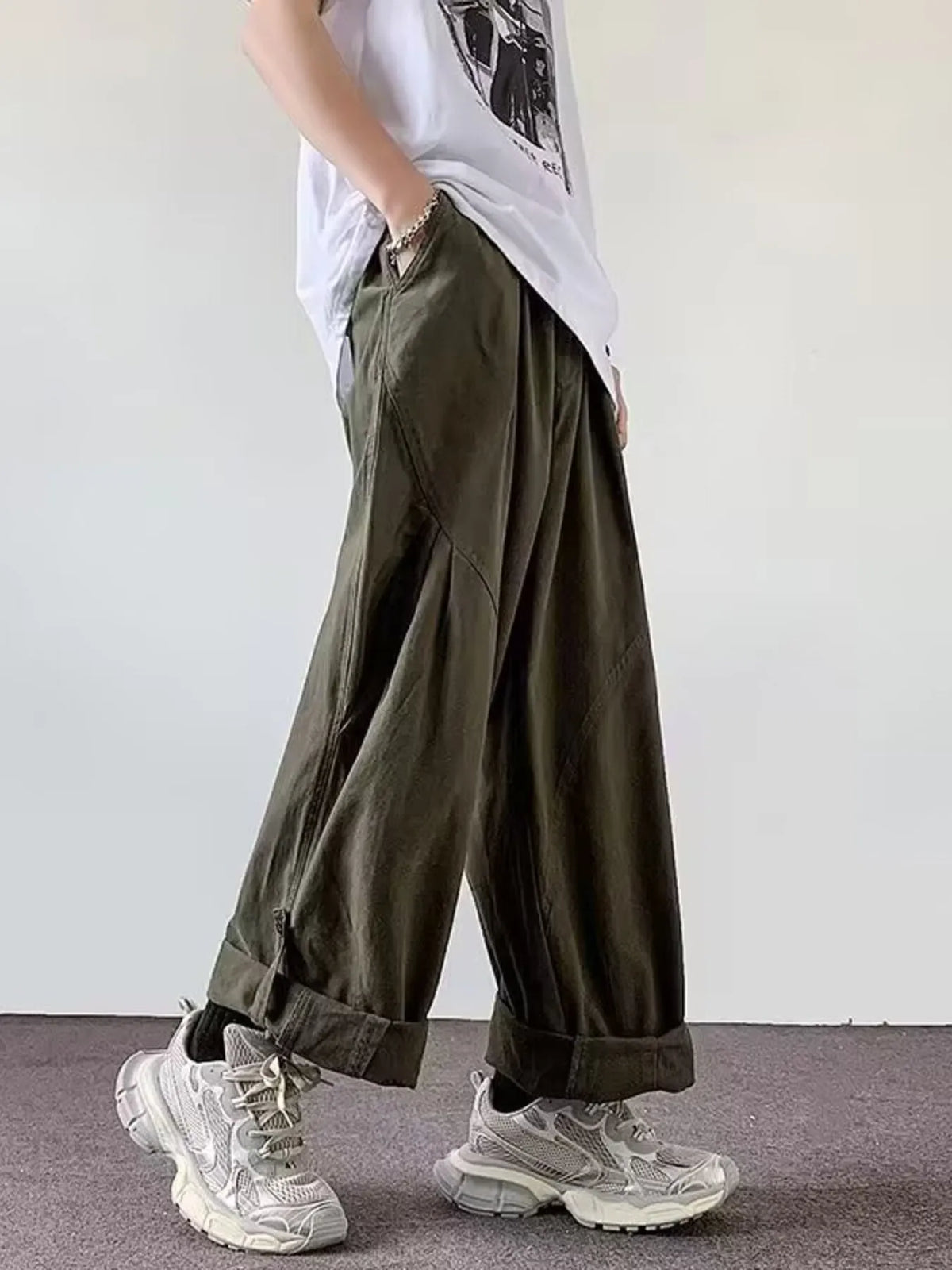Men's Plus Size Loose Fit Casual Cargo Pants, view 2