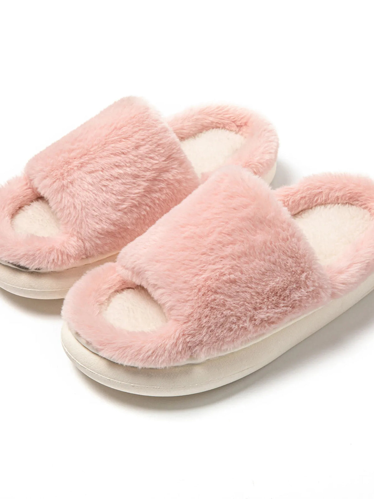 Fluffy Open Toe Comfort Slippers - Lilixa.store