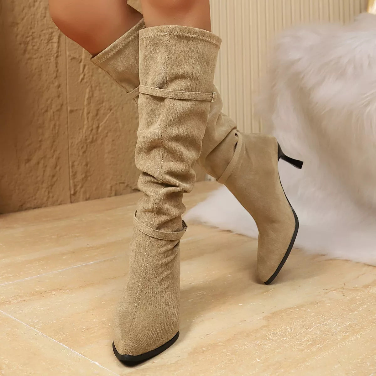 Point Toe Kitten Heels Boots - Lilixa.store
