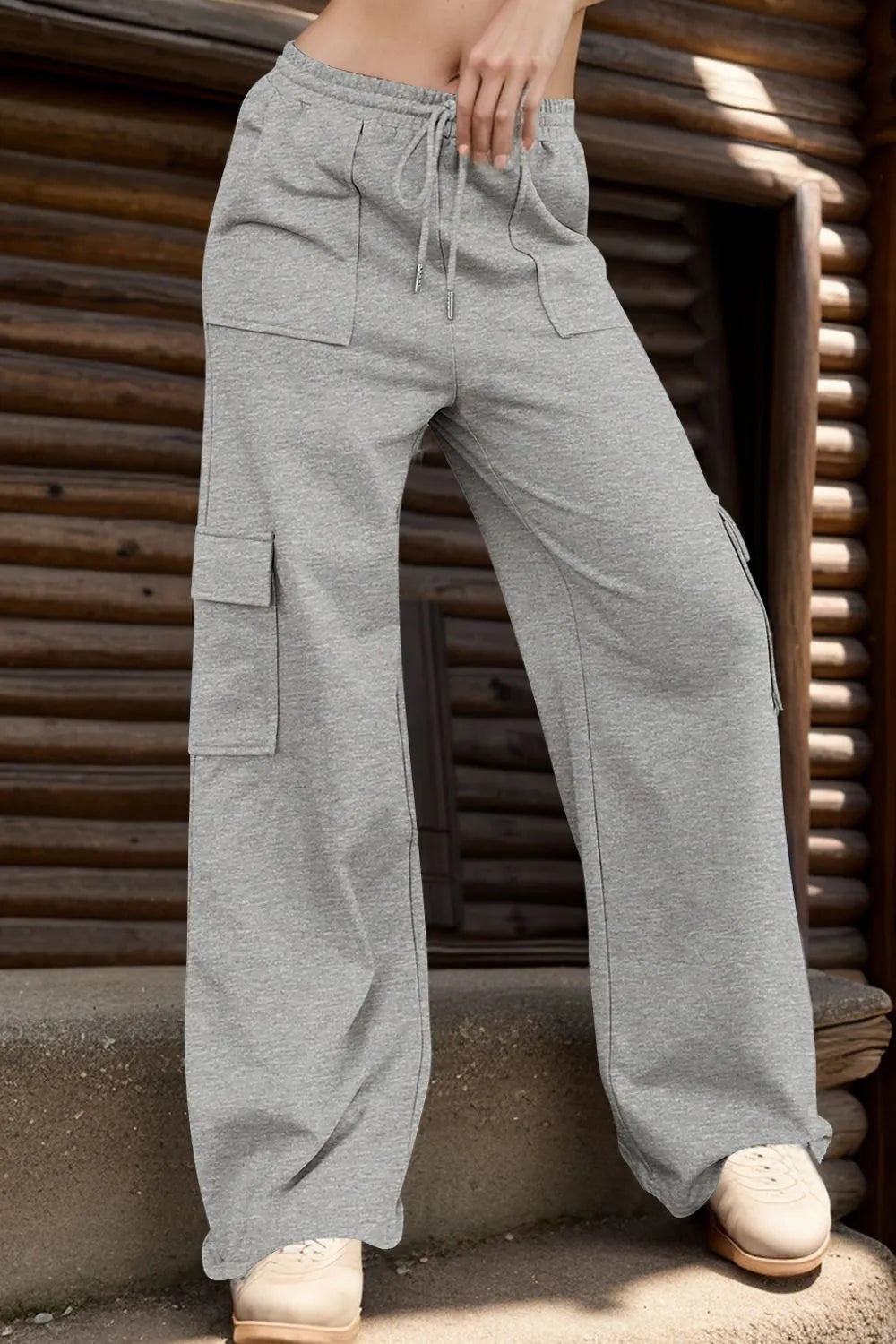 Drawstring Active Pants with Pockets - Lilixa.store