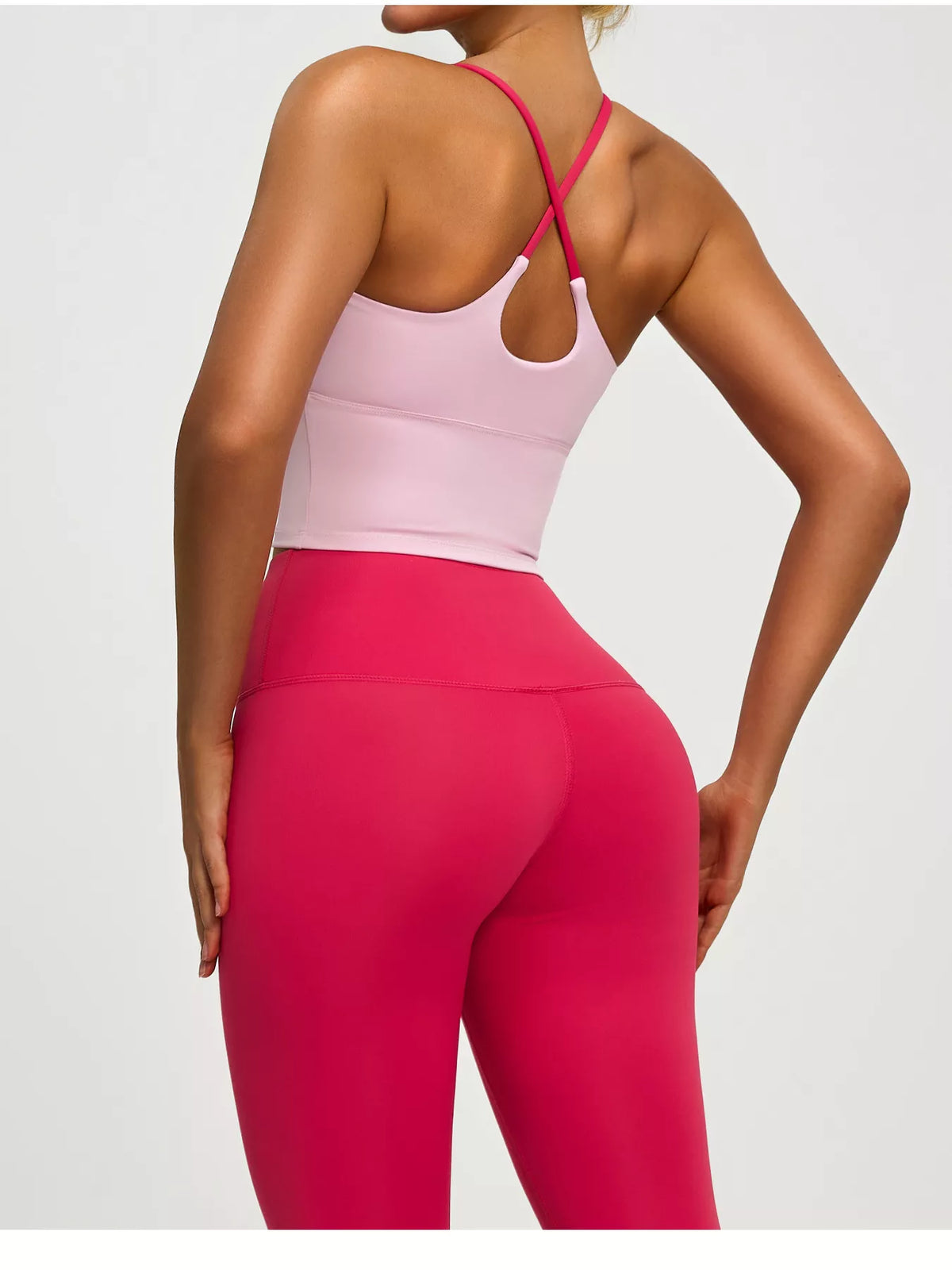 Criss-Cross Back Active Bra in Dusty Pink