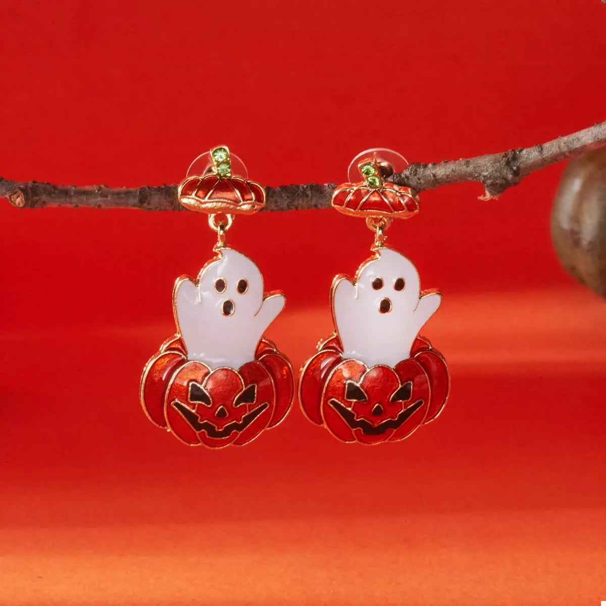 Halloween Ghost Pumpkin Dangle Earrings - Lilixa.store