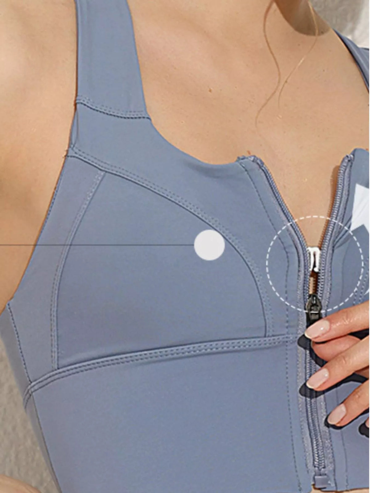 Full Size Front-Zip Active Tank Plus Size - Lilixa.store