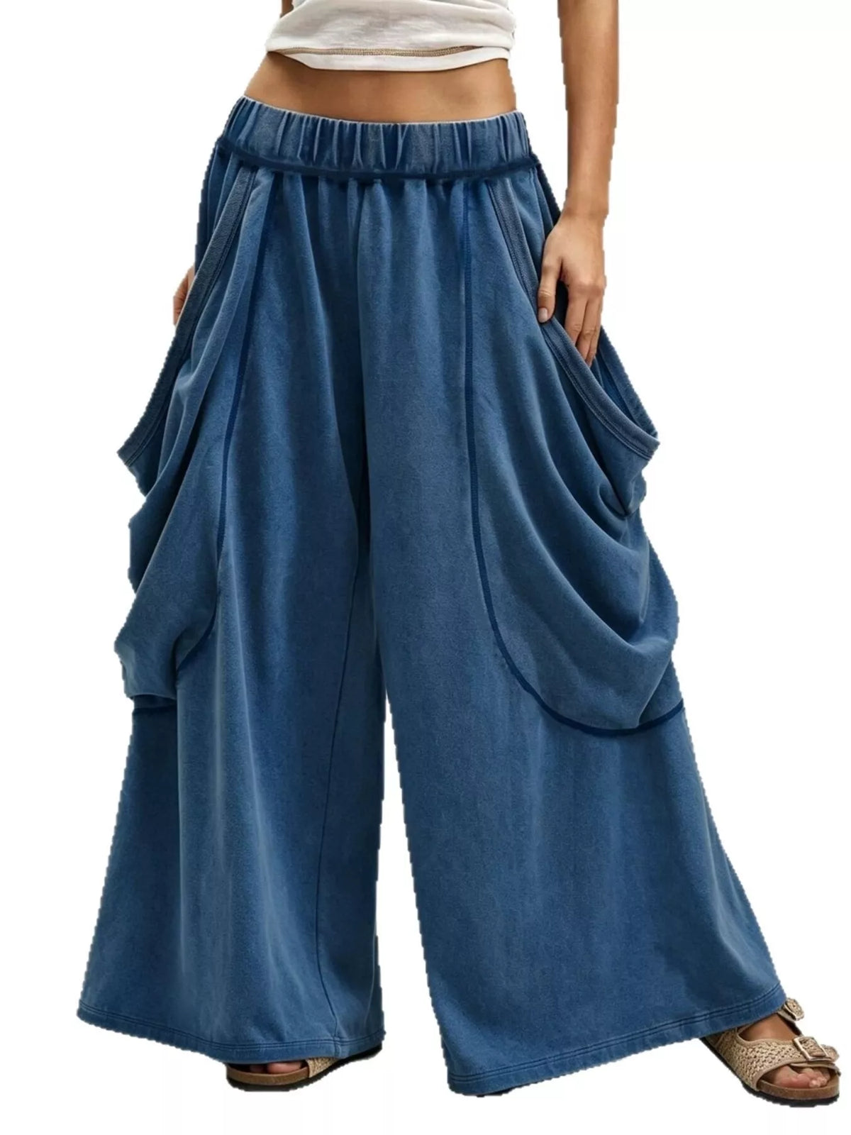 Oversized Wide-Leg Cargo Pants - Lilixa.store