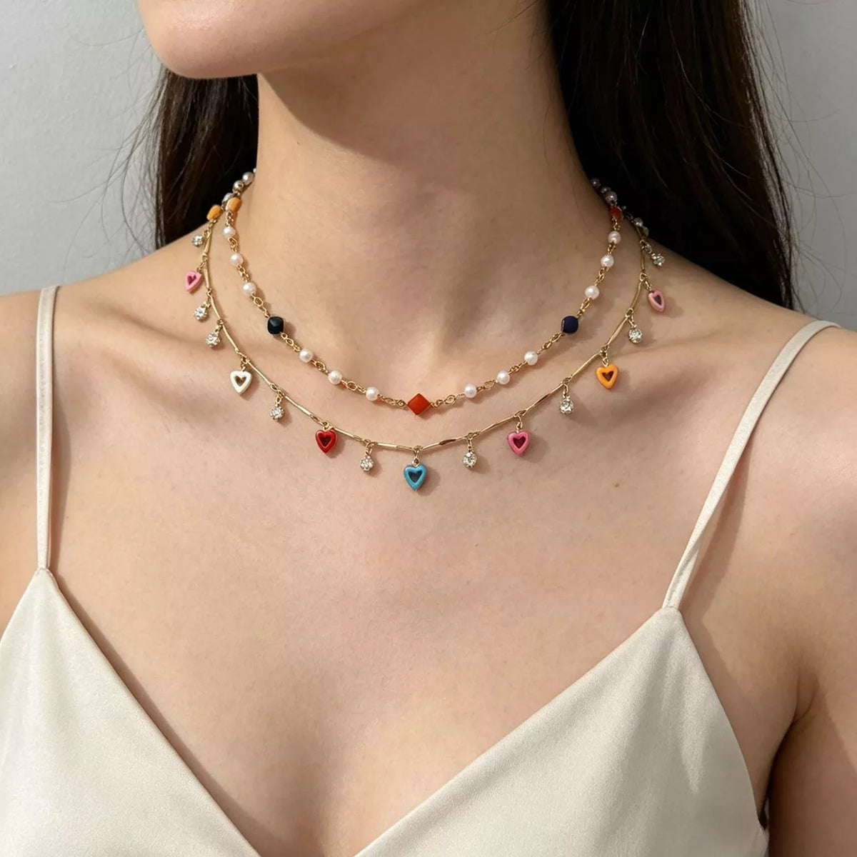 2 Piece Heart Charm Necklace - Lilixa.store
