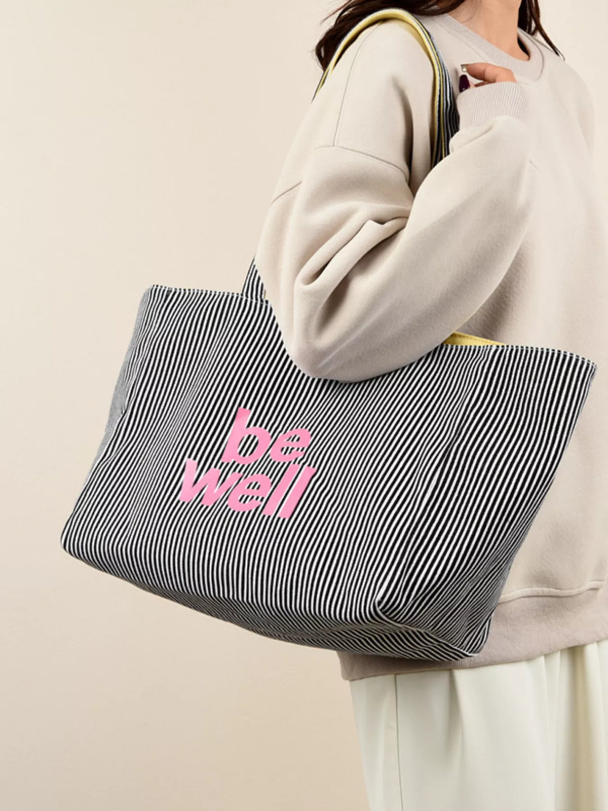 Striped Canvas Duffel Bag - Lilixa.store