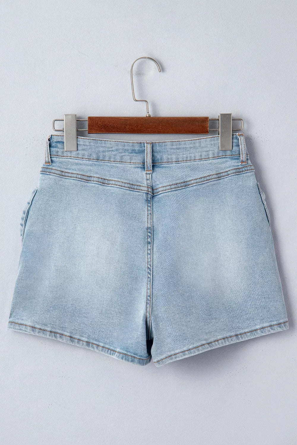 Bow Detail Denim Shorts with Pockets - Lilixa.store