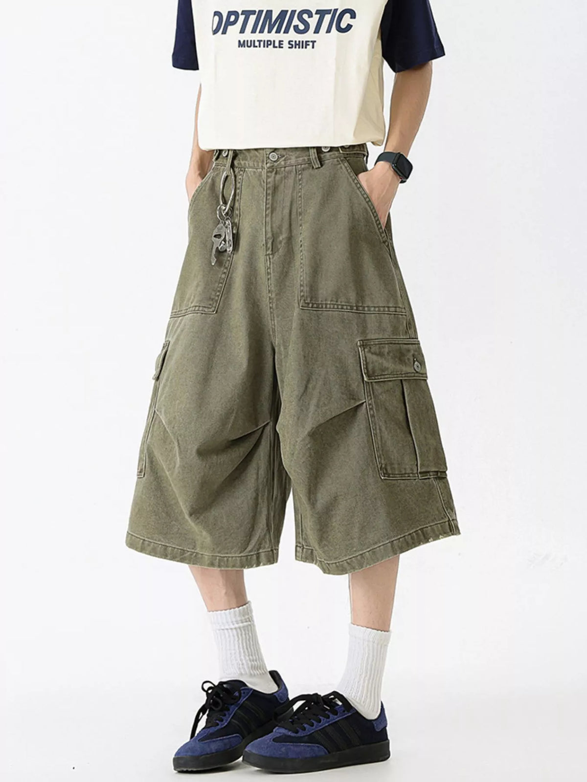 Men's Full Size Loose Fit Cargo Shorts Plus Size, view 7