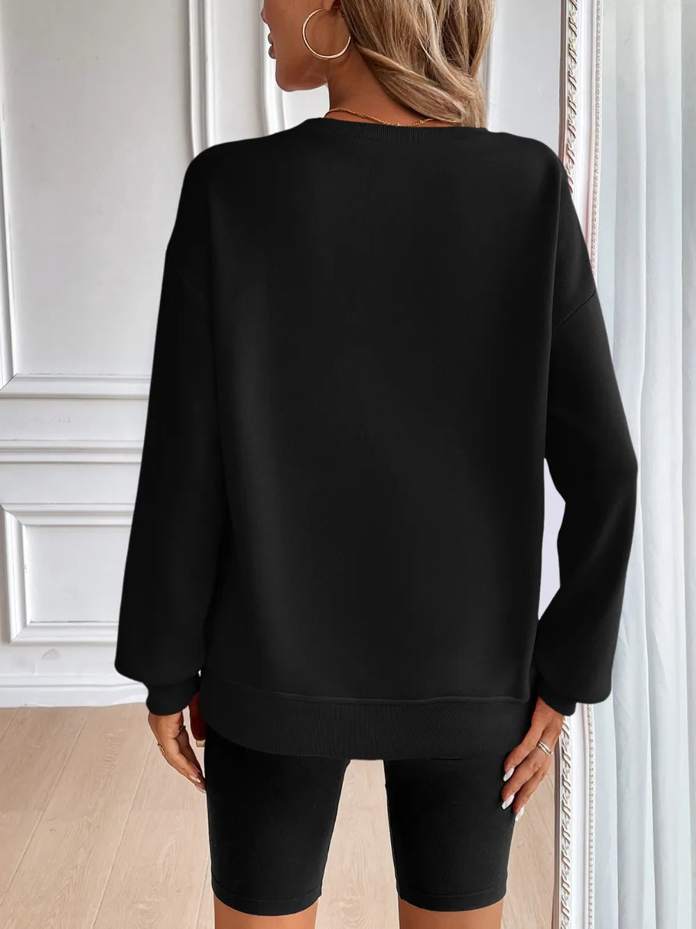 Ivy Lane Round Neck Long Sleeve Sweatshirt - Lilixa.store